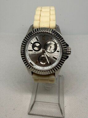 Invicta Angel Womens Quartz Watch Cream Silicone Strap Model 27101 Water Resista